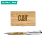 SET DE PLUMA Y TARJETERO DARAYA BAMBÚ ST-032C ( ST-032 / ST032 / BOLÍGRAFOS ) - Imagen 3