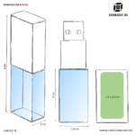 MEMORIA USB KRISTAL 8GB (USB125-U) TRANSPARENTE - Imagen 4